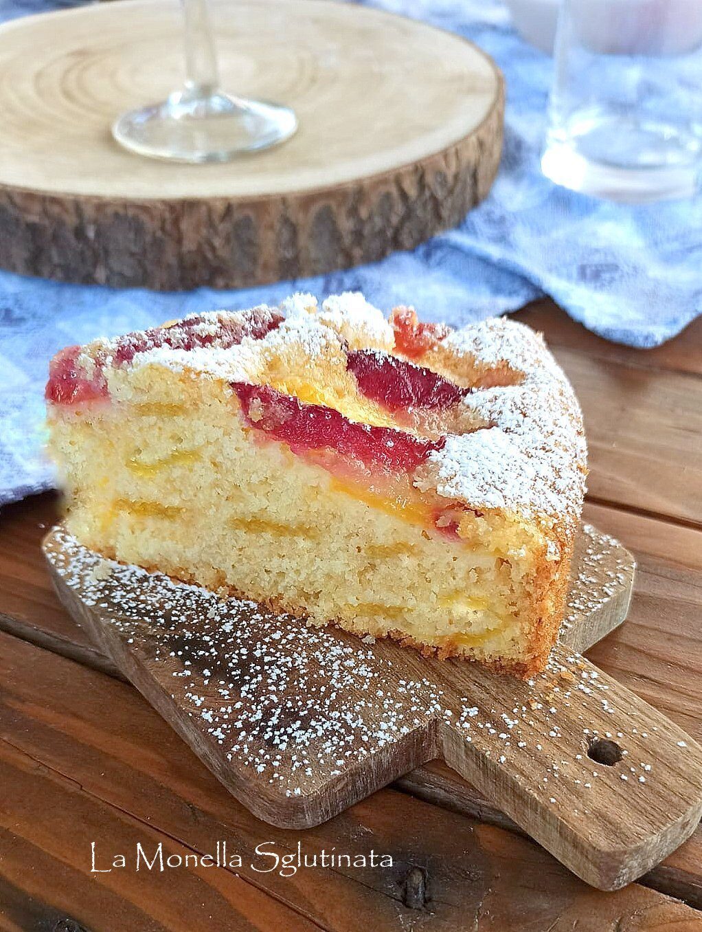 Torta sofficissima panna e pesche noci