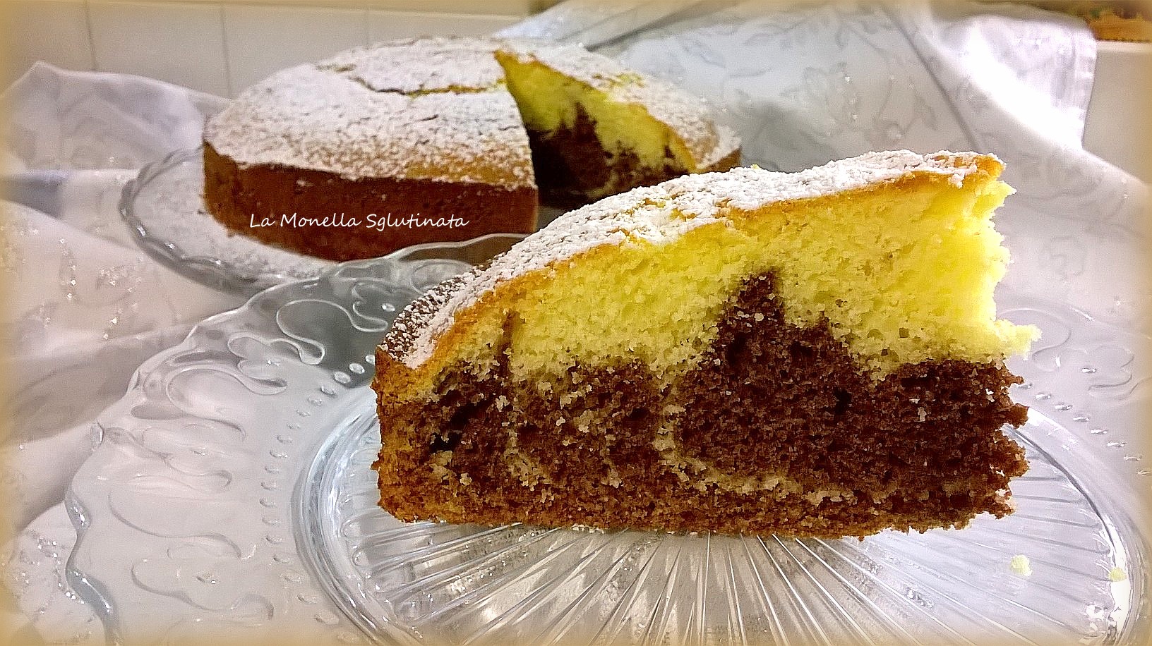Torta variegata cacao e panna senza glutine