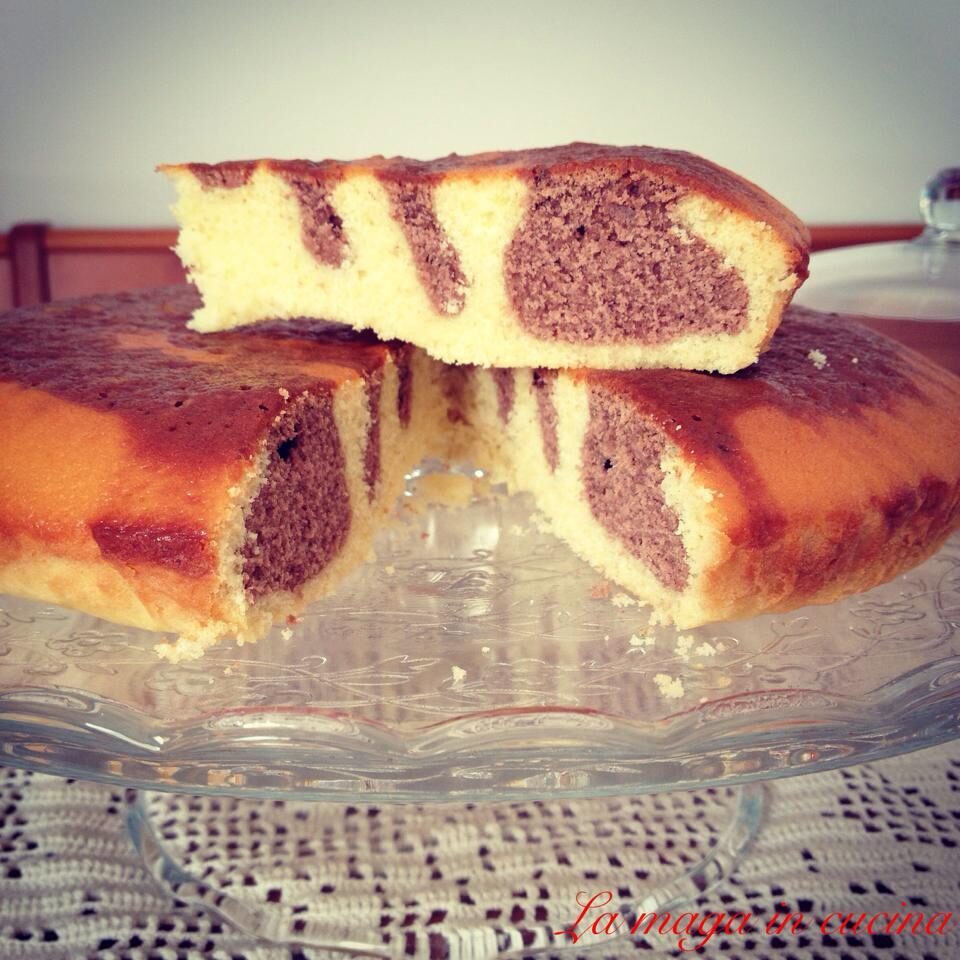 Torta zebrata panna e nesquik