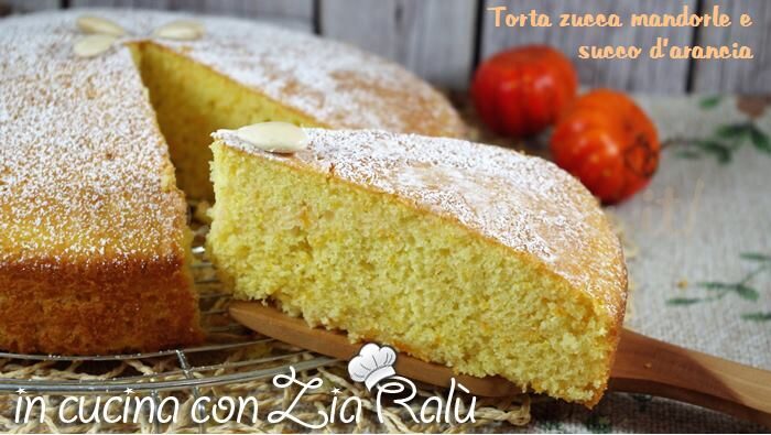 Torta zucca mandorle e succo di arancia