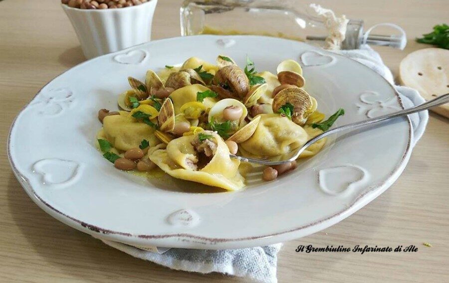 Tortelli con fagiolina del trasimeno e vongole