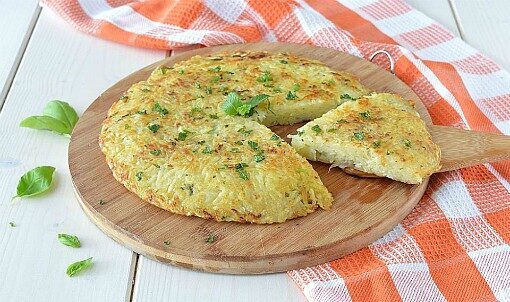 Tortino di patate e cipolla in padella