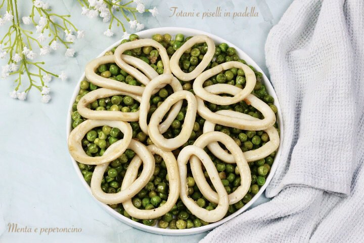 Totani e piselli in padella