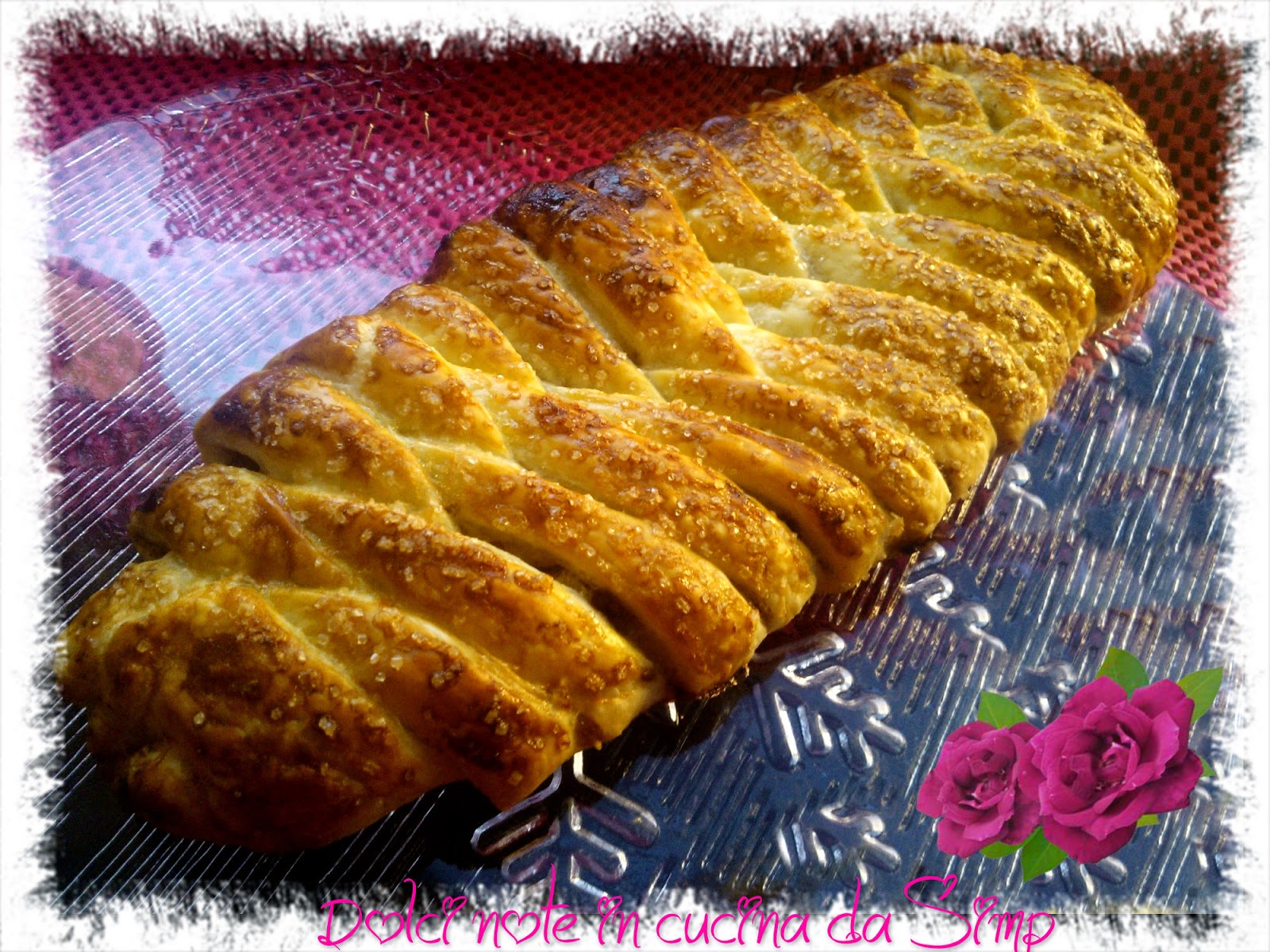 Treccia sfogliata banane e cioccolato