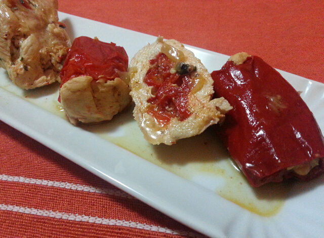 Variazioni di involtini di pollo e peperoni