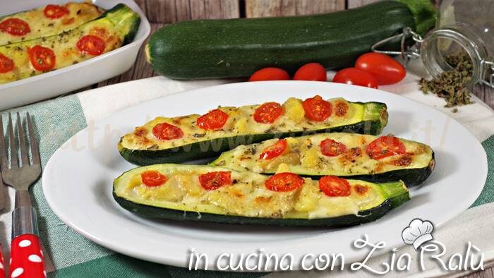 Zucchine ripiene di mozzarella