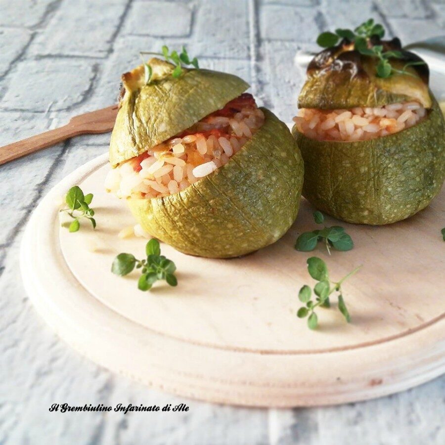 Zucchine ripiene di riso