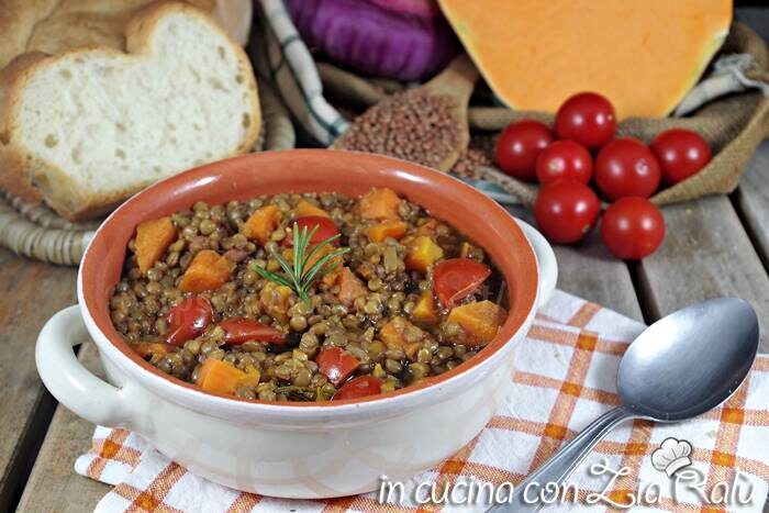 Zuppa di lenticchie e zucca