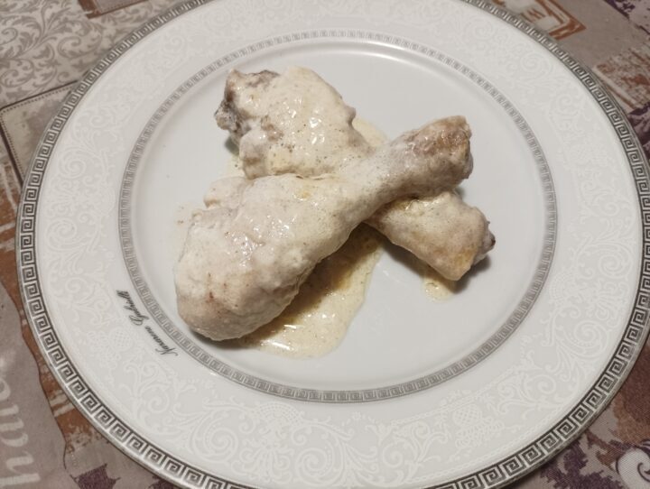 Cosce di pollo alla panna