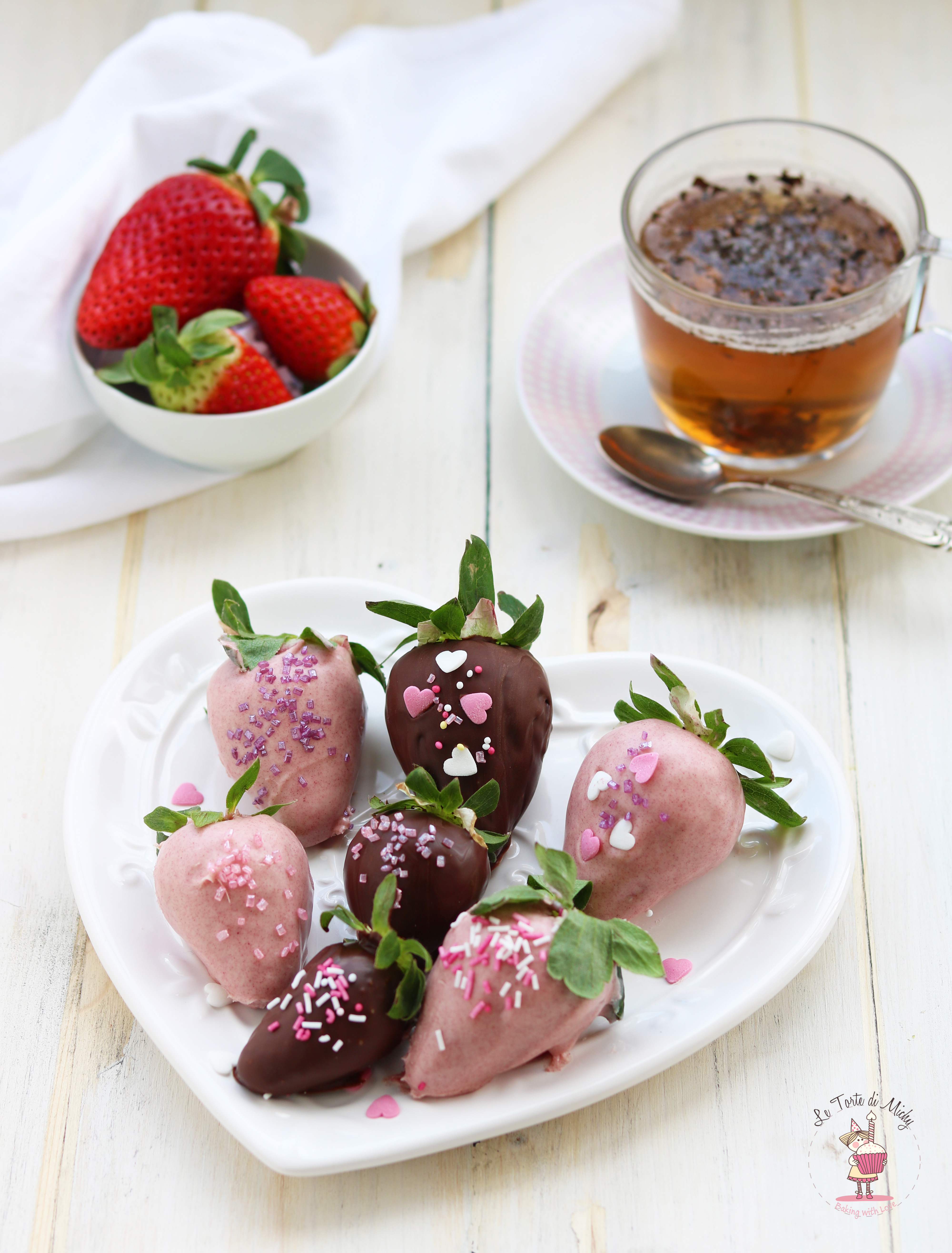 Fragole di san valentino al cioccolato