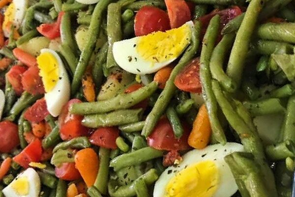 Insalata di patate fagiolini e uova