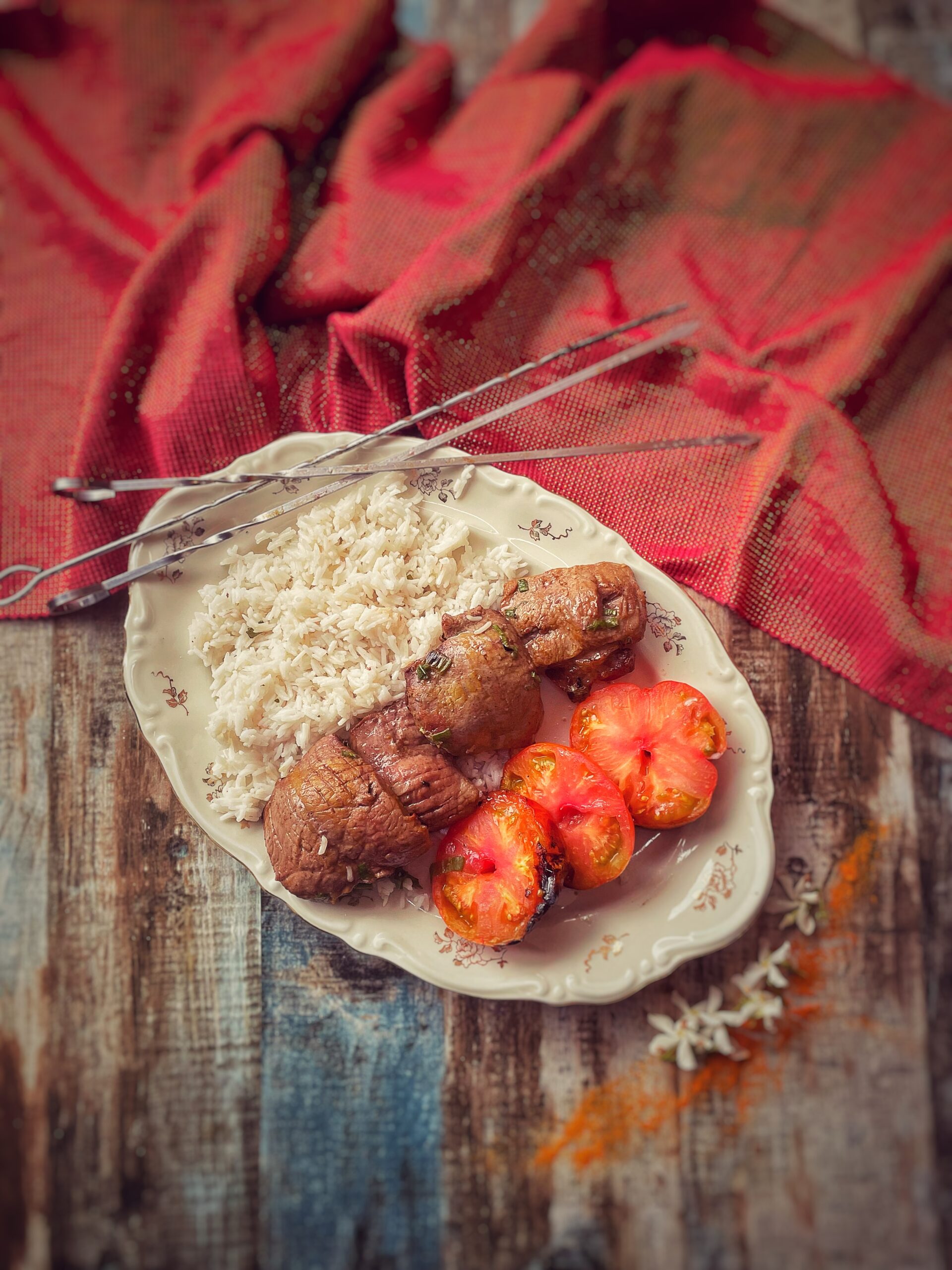 Kabab barg, spiedini di agnello persiani