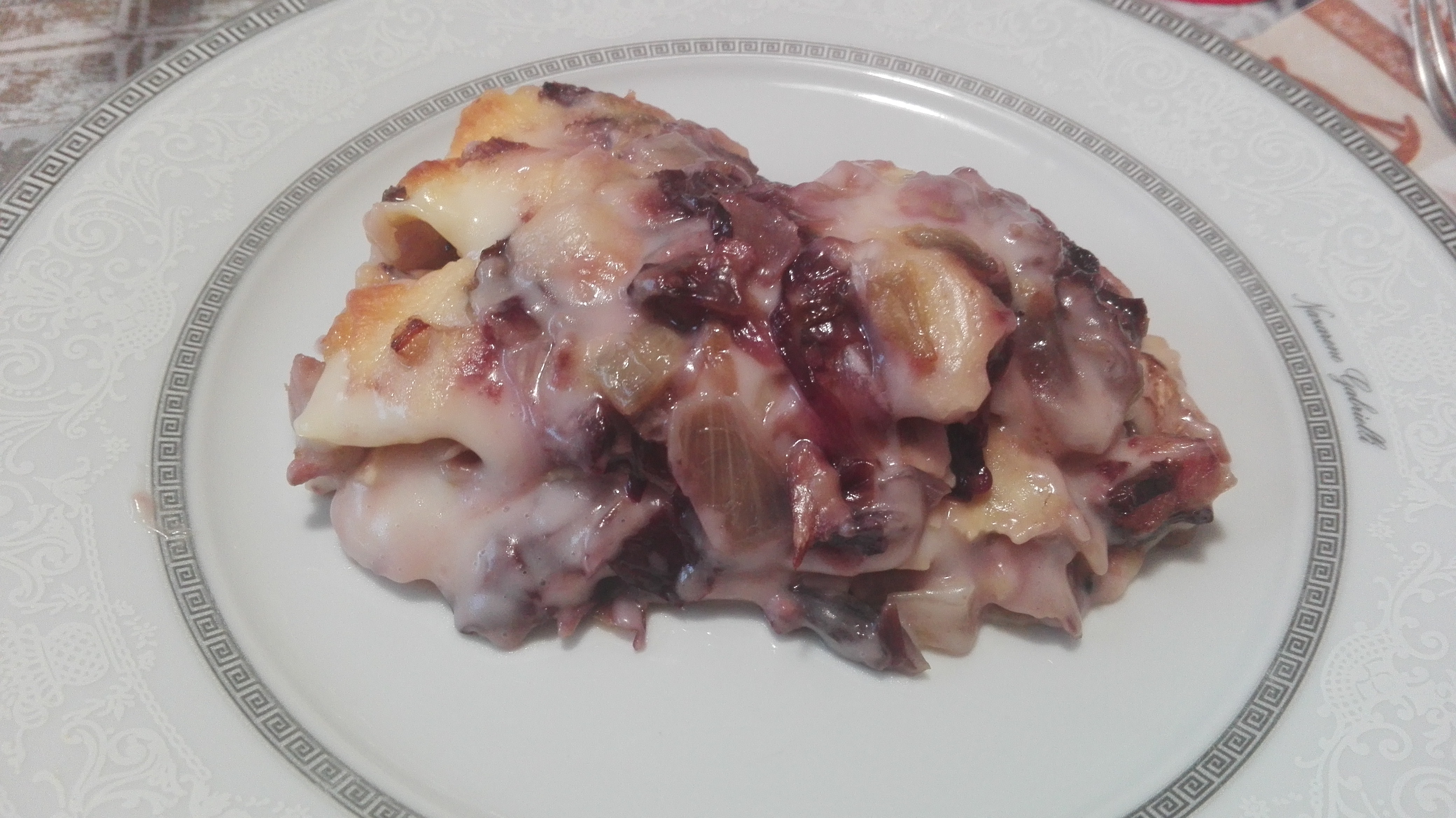 Lasagne al radicchio e pancetta
