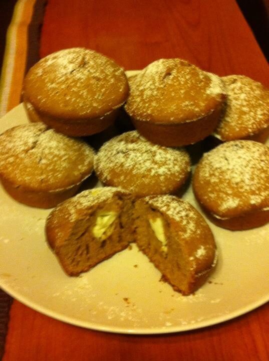 Muffins con farina di castagne ripieni