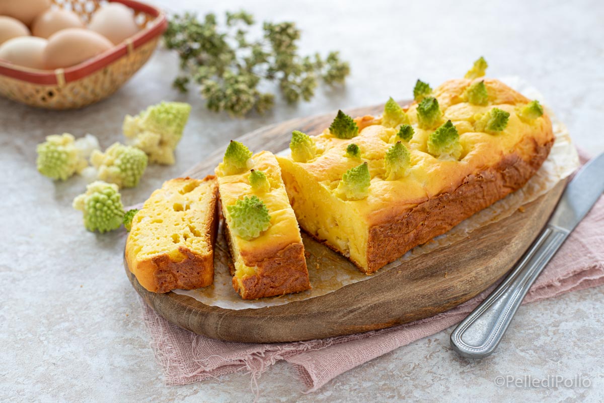 Plumcake salato con broccoli romani e ricotta