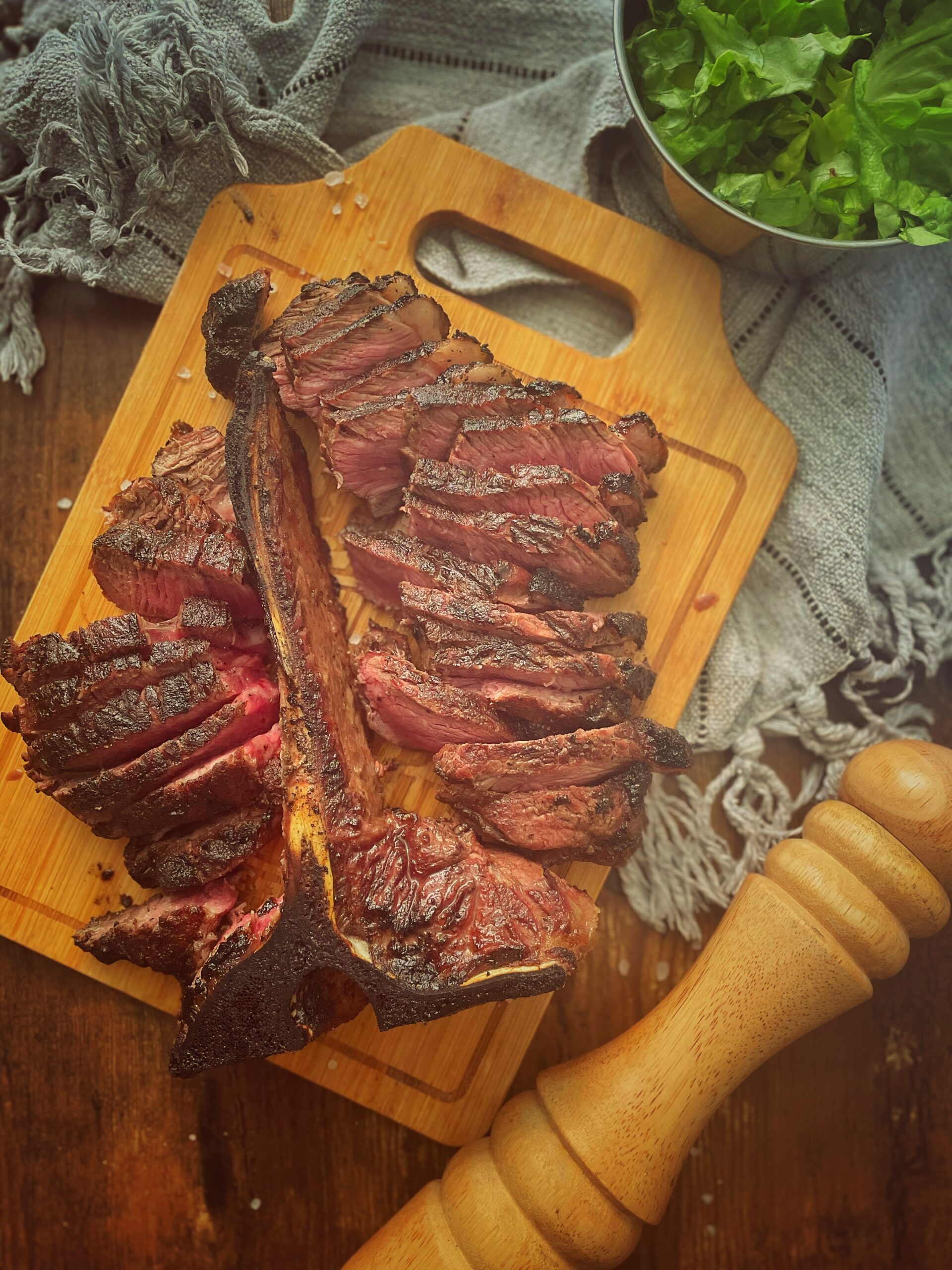 Porterhouse cottura caveman style