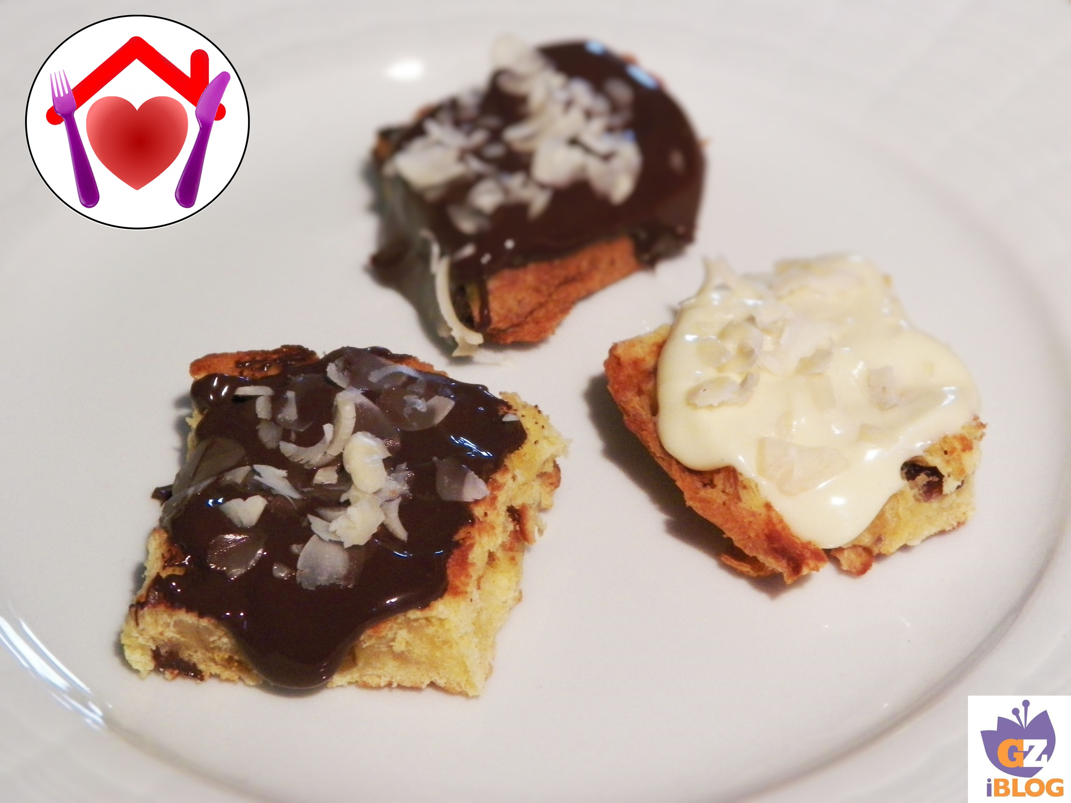 Quadretti di panettone al cioccolato