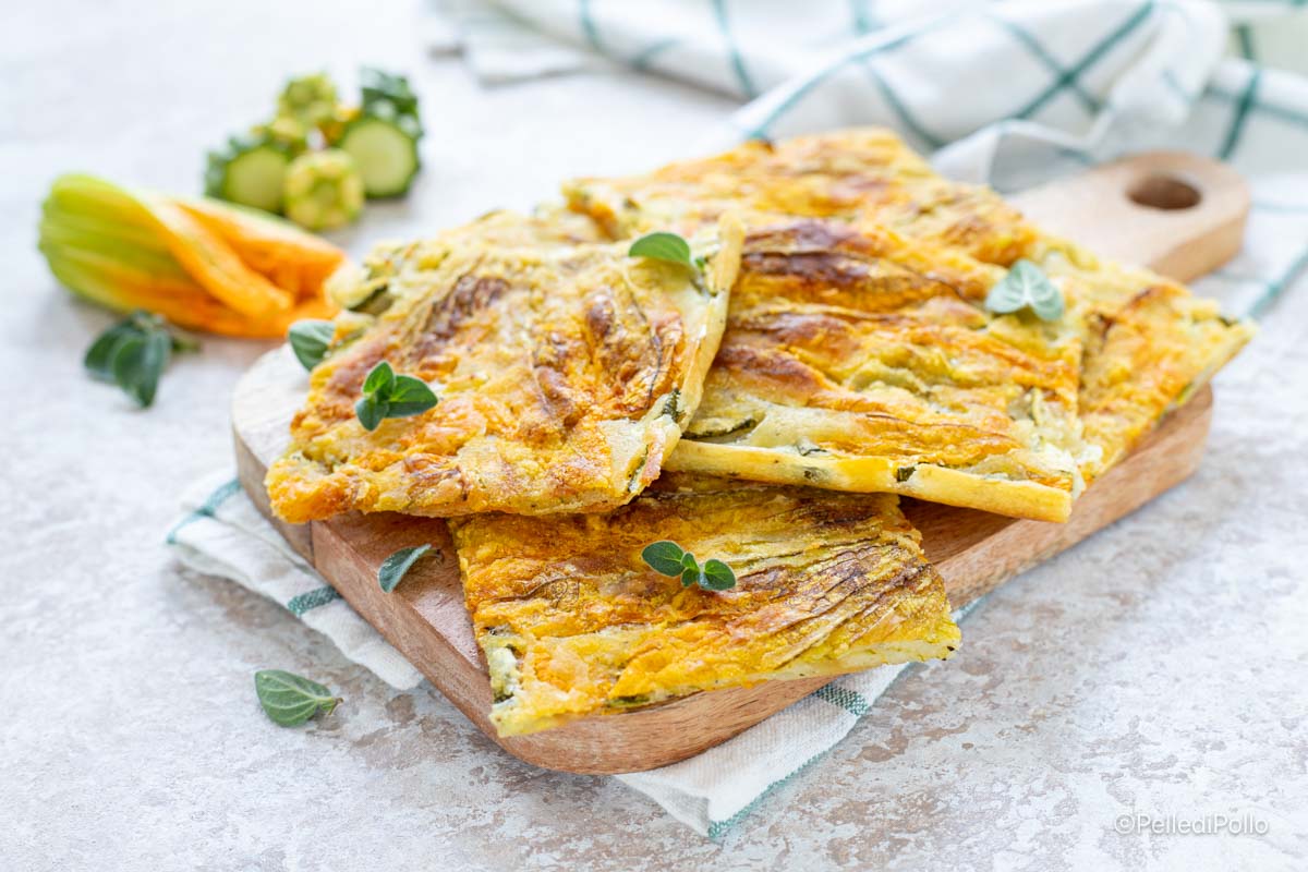 Schiacciata con fiori di zucca