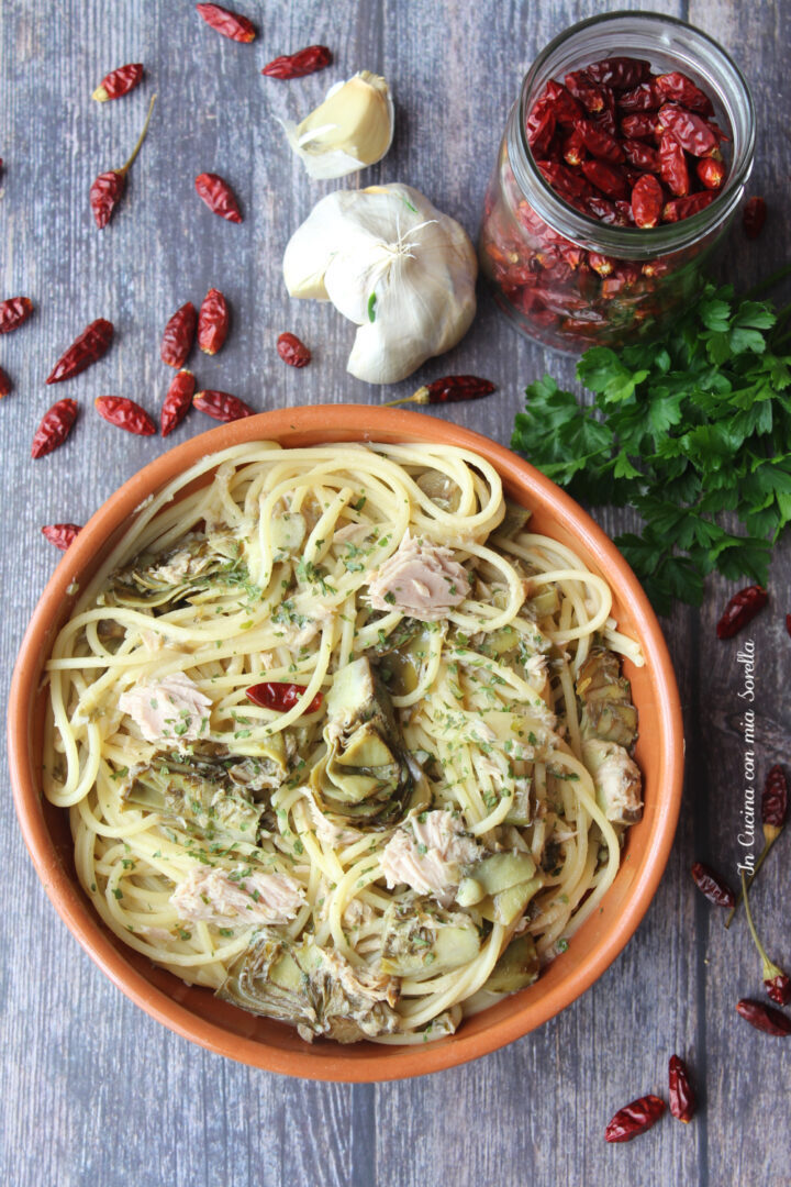 Spaghetti tonno e carciofi
