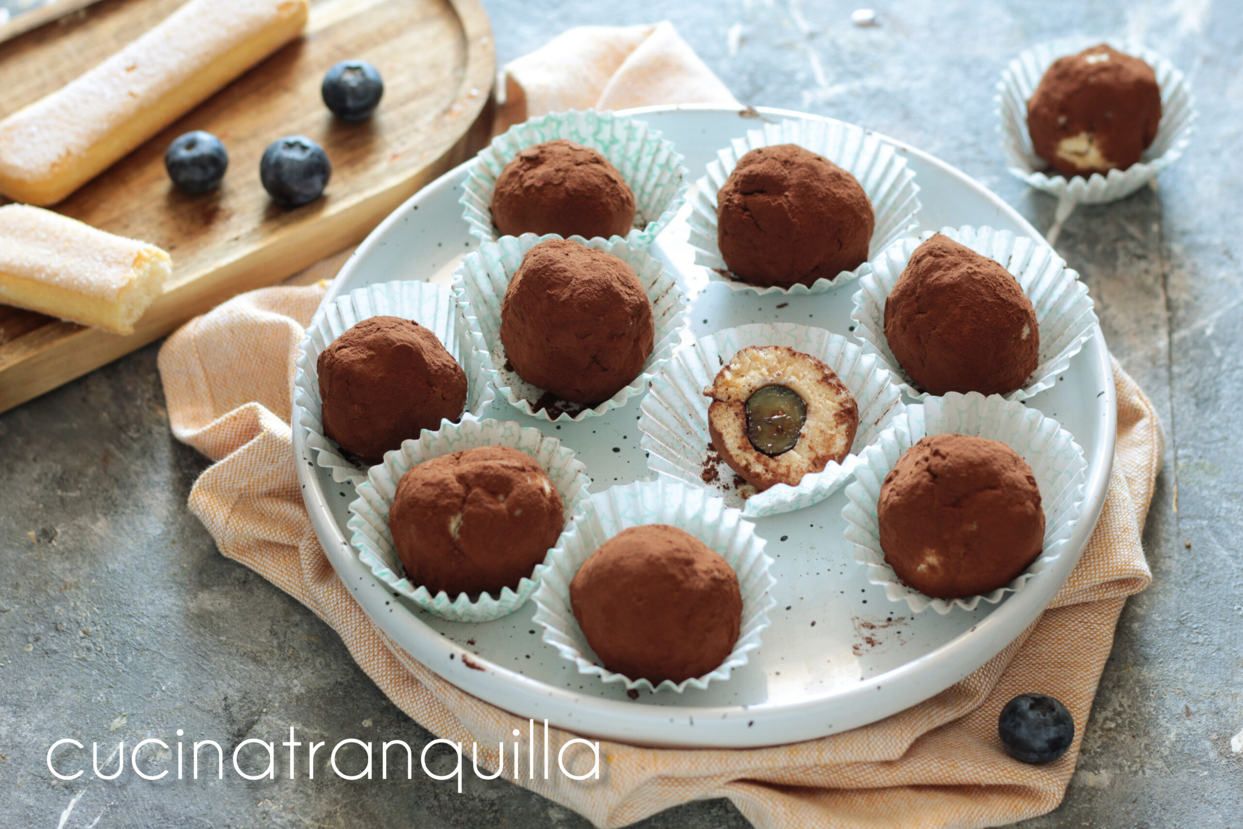 Tartufini senza cottura con ricotta e savoiardi