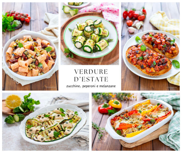 Verdure d’estate: zucchine, peperoni e melanzane