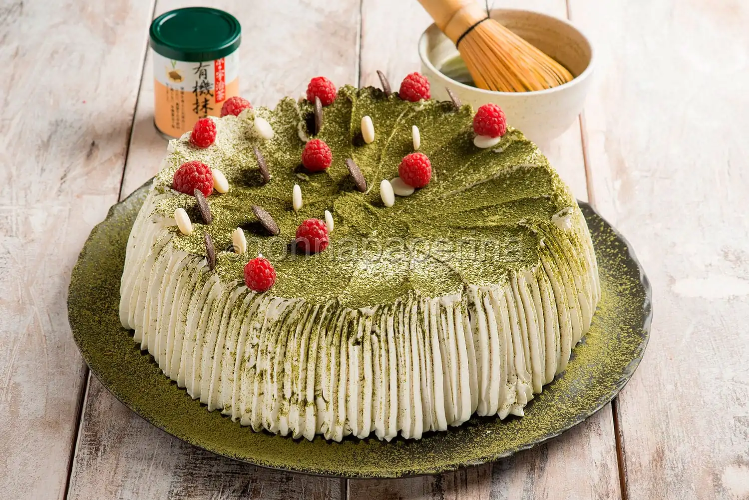 Angel cake con tè matcha, una torta deliziosa e colorata