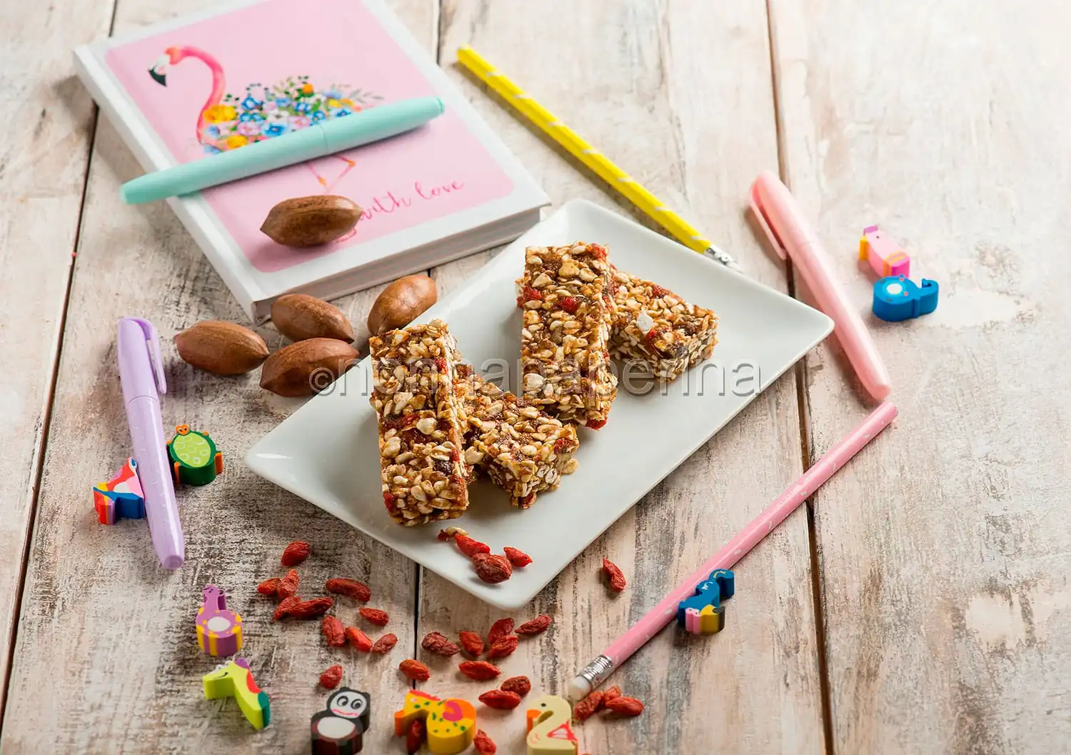 Barretta con noci pecan per una merenda energetica