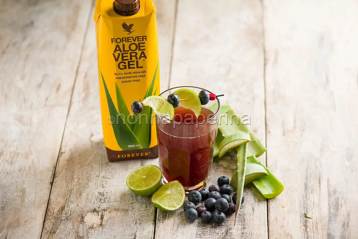 Bevanda con aloe e mirtilli, un concentrato di salute