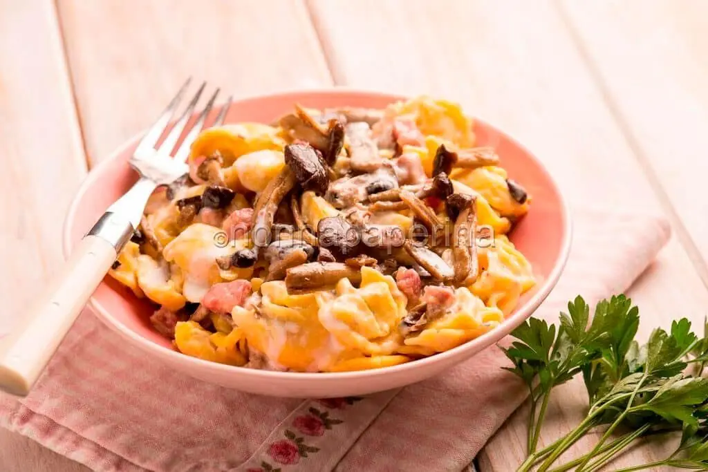Cappelletti alla Vellutata di Latte, pancetta e funghi: la tradizione