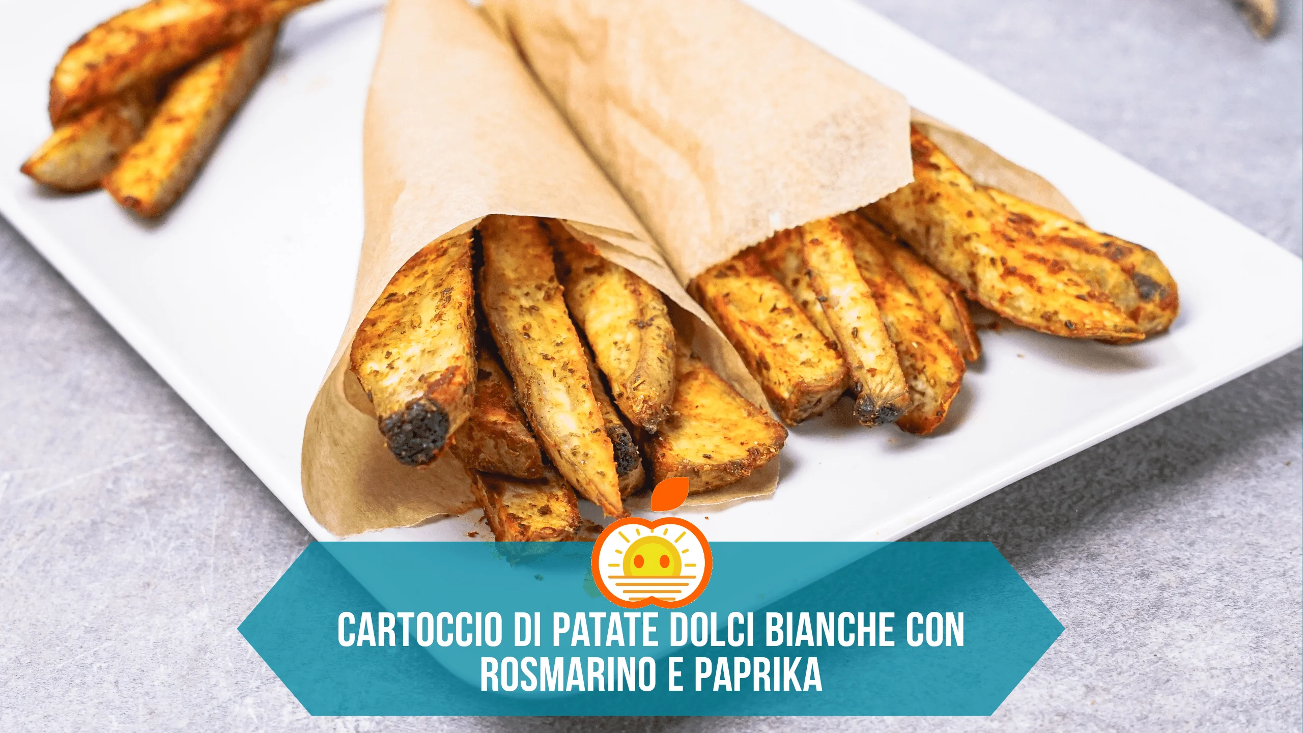 Cartoccio di patate dolci bianche con rosmarino e paprika