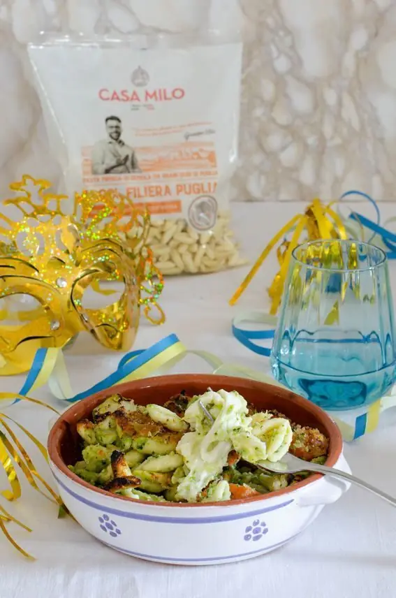 Cavatelli Casa Milo al forno con dadolata di ortaggi e verdure di stagione