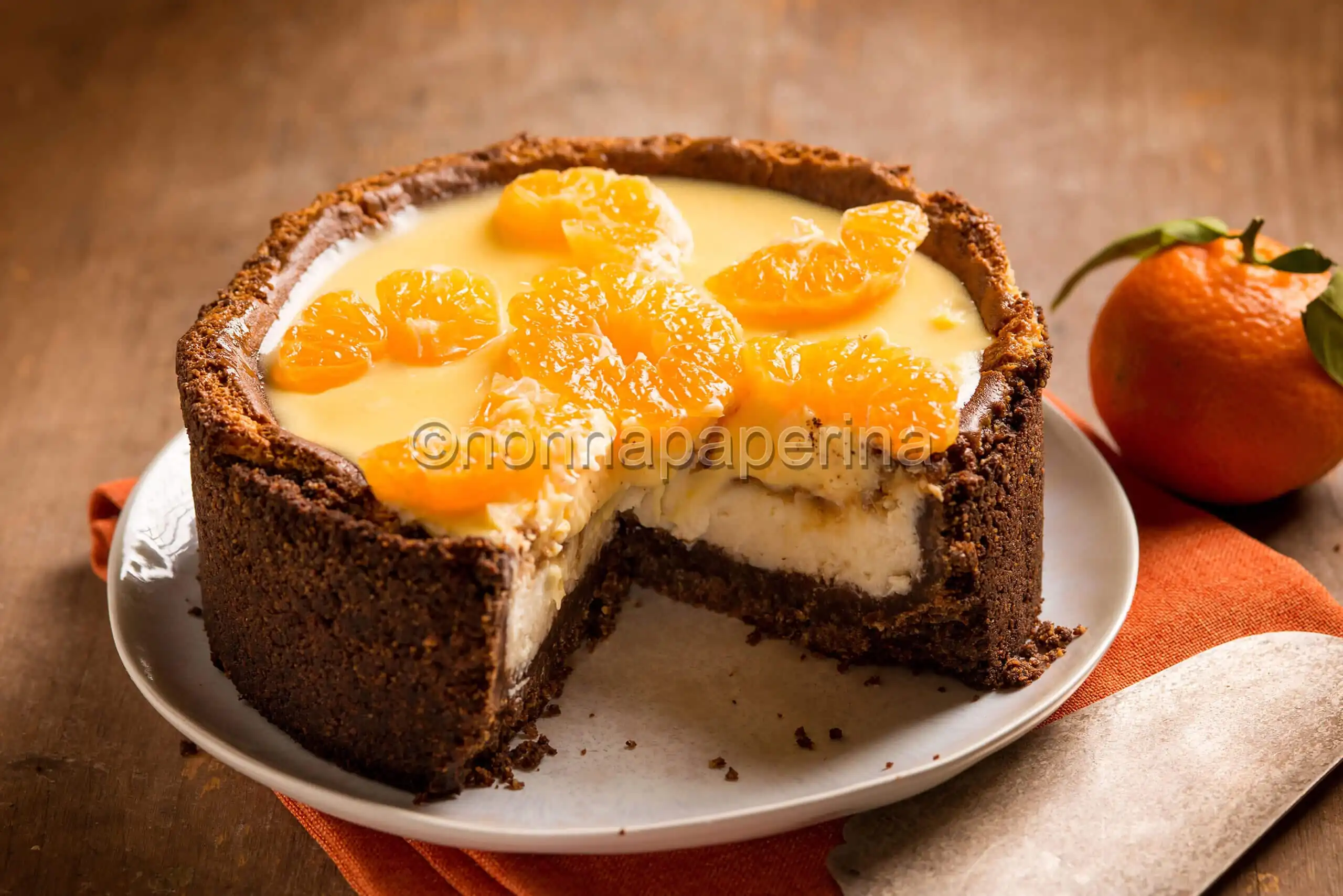 Cheesecake ai mandarini, un esempio di cheesecake cotta