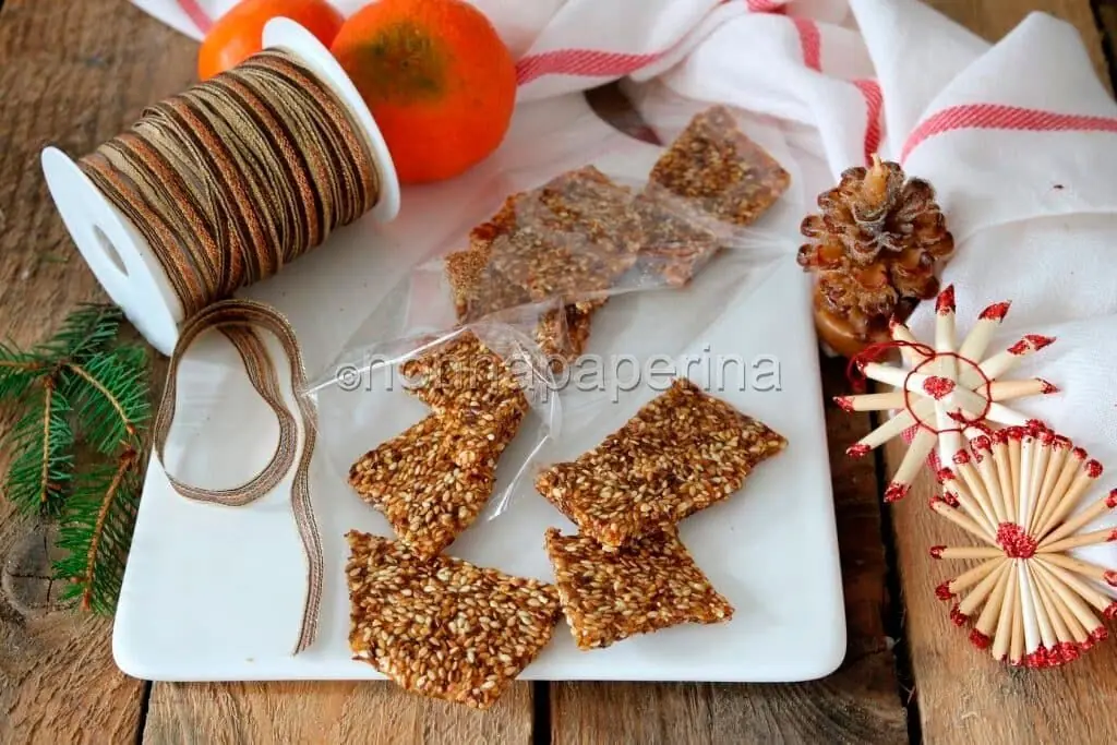 Croccante di sesamo al mandarino : un regalo originale e molto dolce