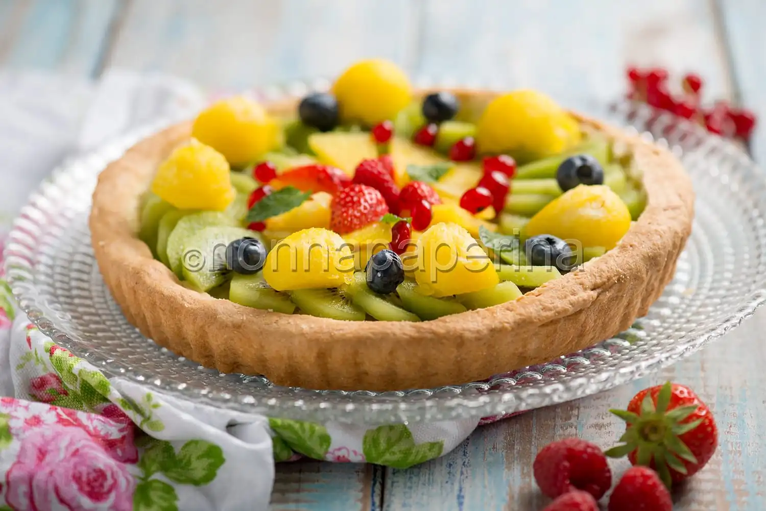 Crostata con anguria gialla, un tripudio di colori