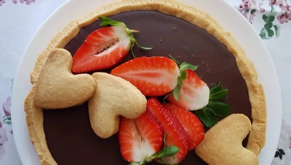 Crostata con ganache al cioccolato