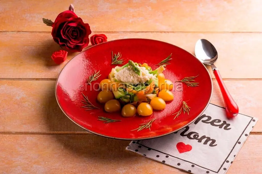 Festa della mamma: timballo di verdure con quenelle di mozzarella