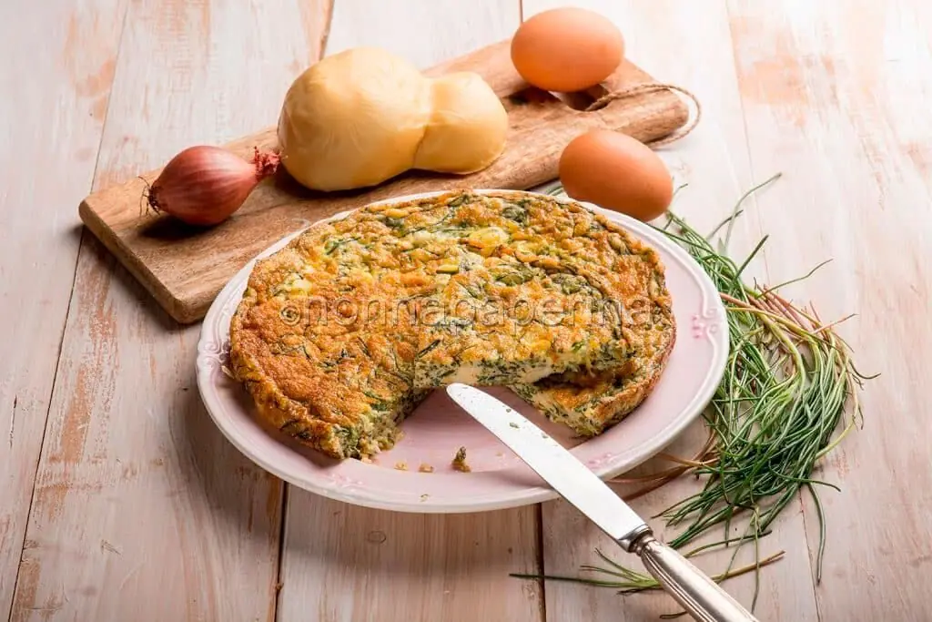 Frittata con agretti o barba di frate