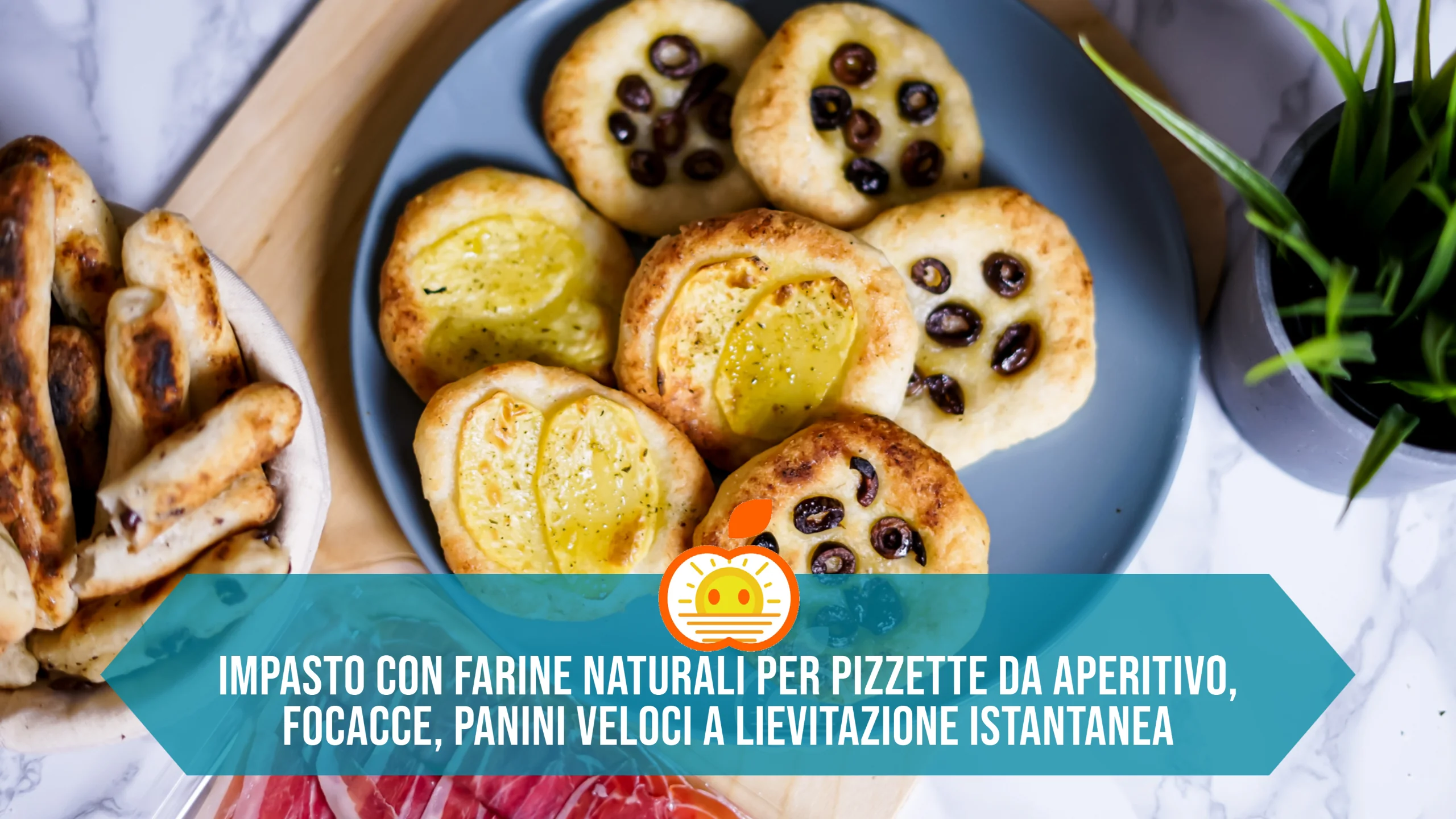 Impasto con farine naturali senza glutine per pizzette da aperitivo, focacce, panini veloci a lievitazione istantanea
