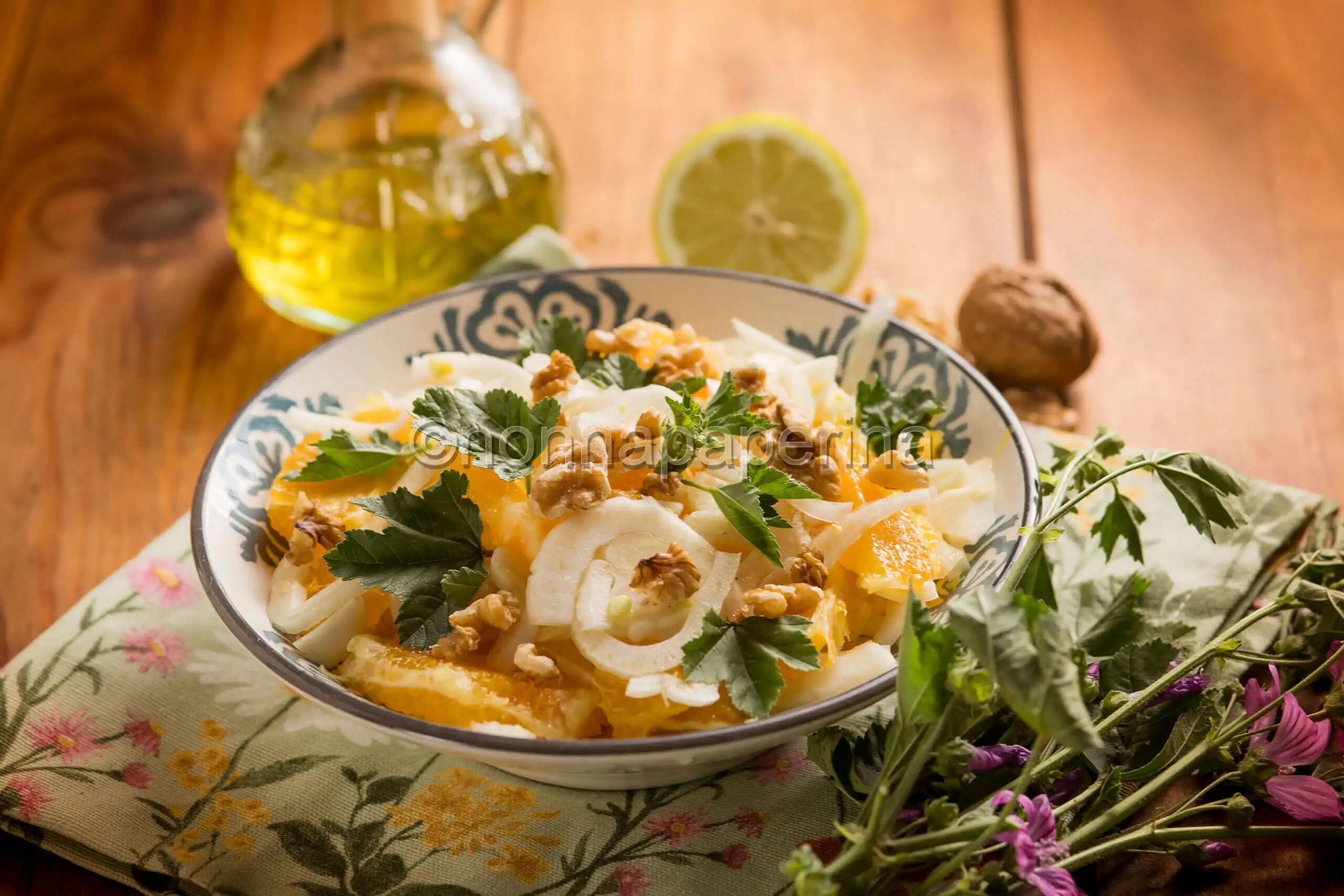 Insalata di arance e malva, un contorno il dolce e il salato