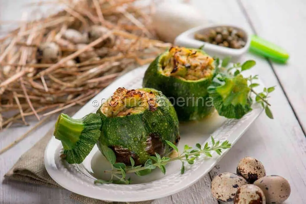 Le zucchine ripiene di tonno e uova di quaglia e sai cosa mangi