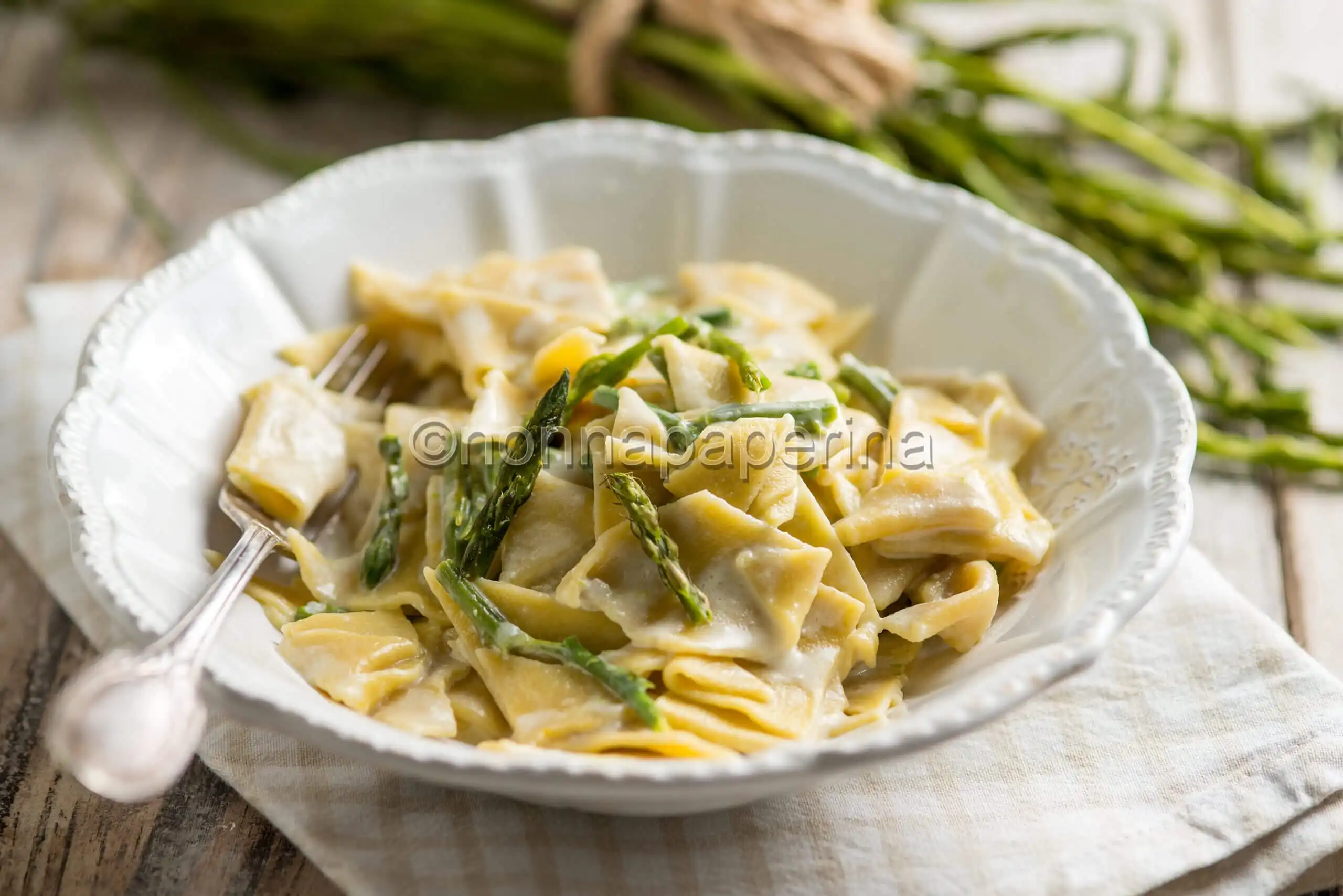 Maltagliati con asparagina, un primo davvero cremoso