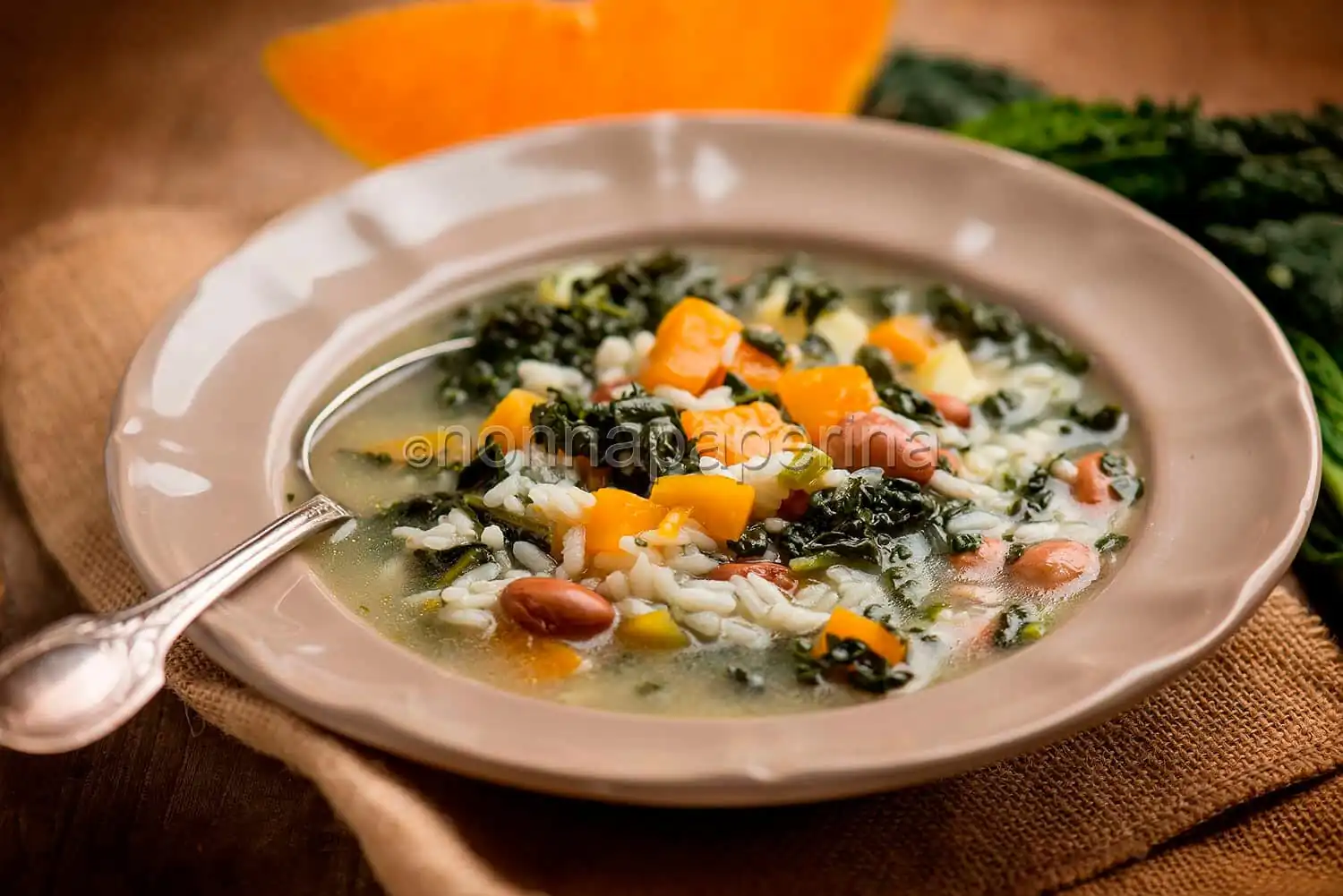 Minestra di cavolo nero e zucca, primo tradizionale