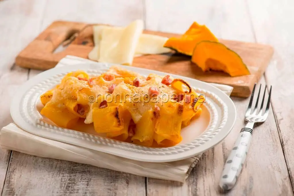 Pasta al forno con zucca ed Emmental, deliziosa