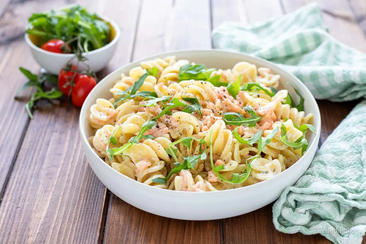 Pasta al salmone e rucola