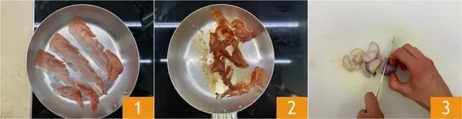 Pasta alla barbabietola su crema di spinaci e speck