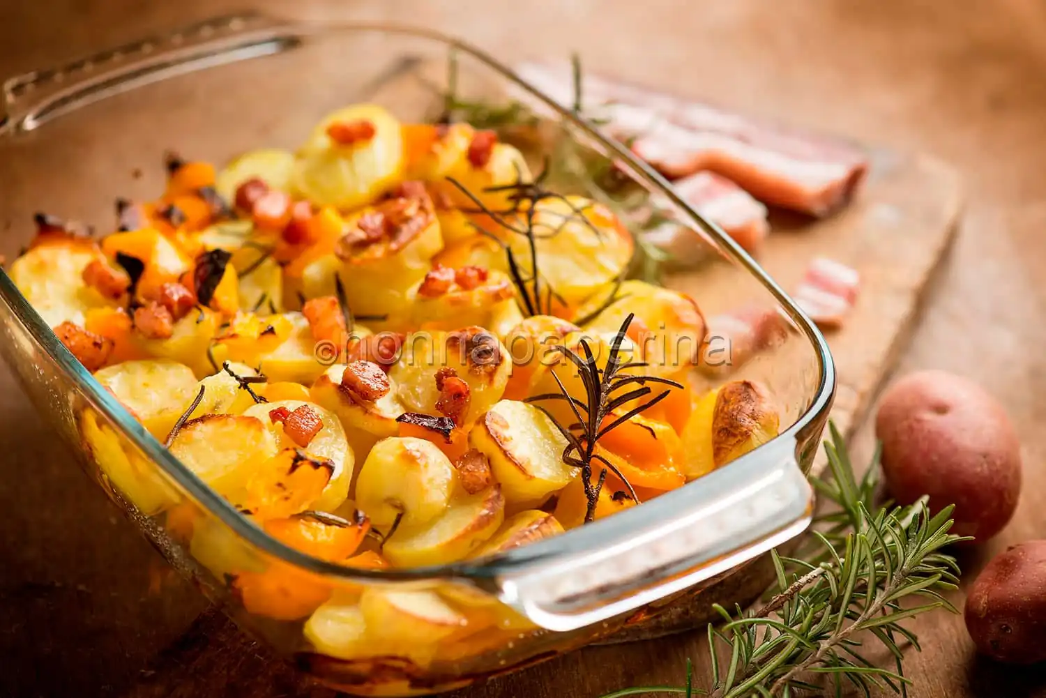 Patate rosse con pancetta, un piatto equilibrato