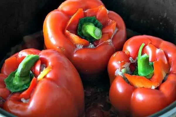 Peperoni ripieni di riso