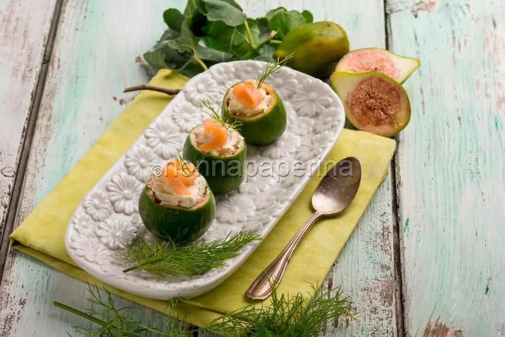 Per l’estate: fichi ripieni di formaggio cremoso e salmone