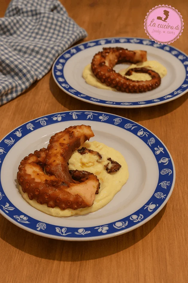 Polpo arrostito su crema al castelmagno: un secondo cheto da chef (😅)