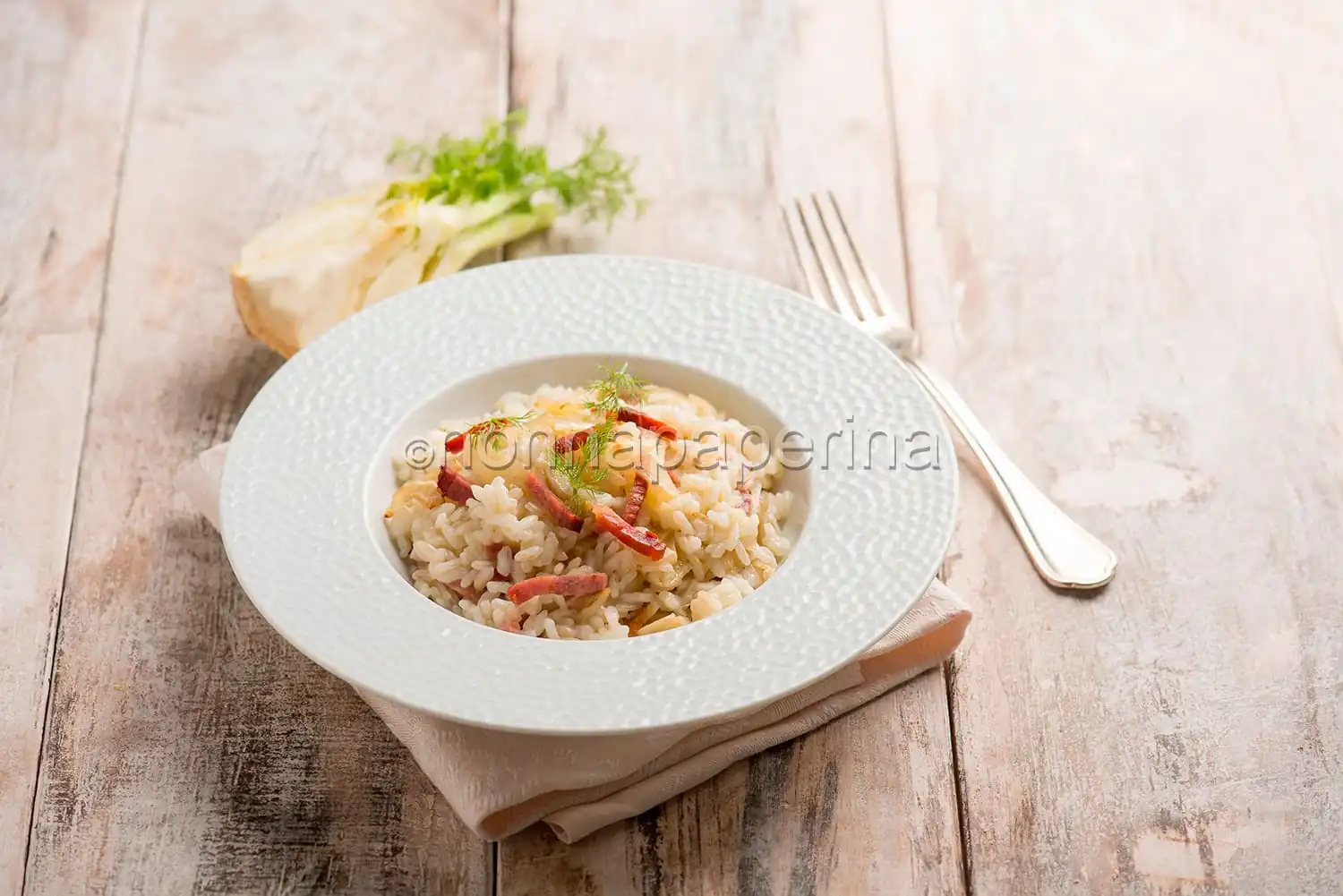 Risotto con finocchi e speck